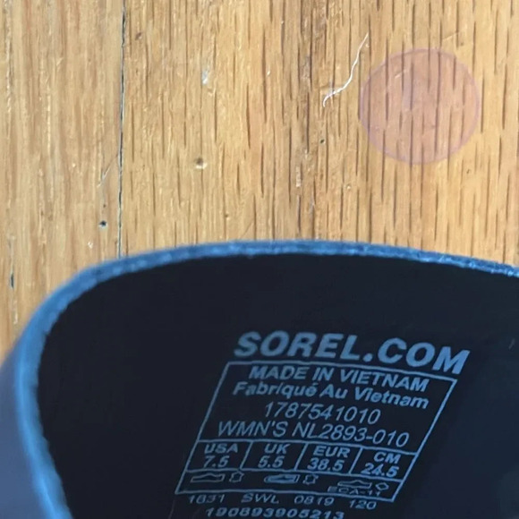 Sorel 7.5 slip on Ella Flat sandals black NWOT excellent cond new without tags - Picture 4 of 5